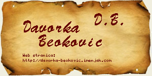 Davorka Beoković vizit kartica